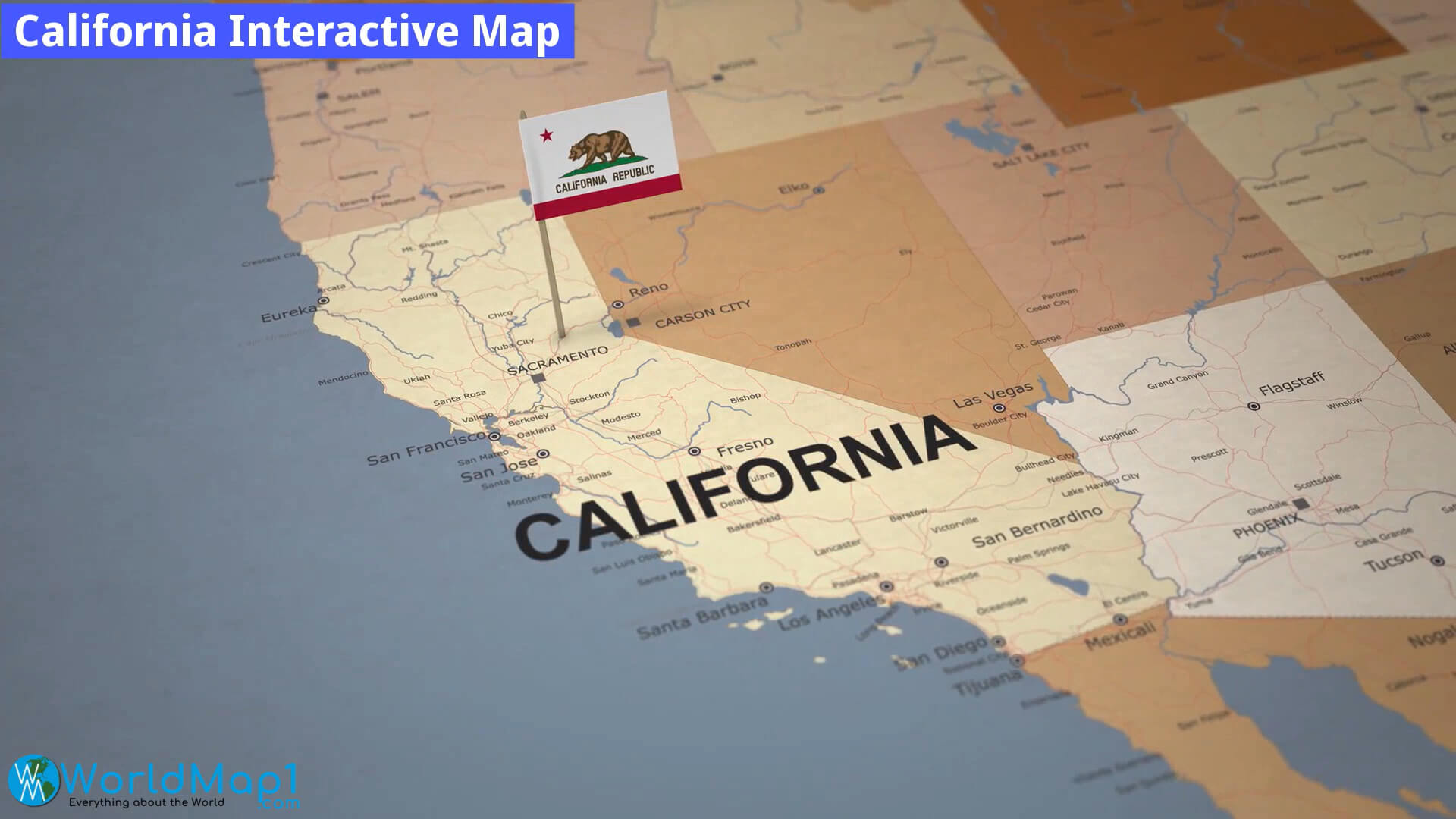 Carte interactive de la Californie